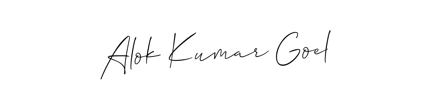 Also we have Alok Kumar Goel name is the best signature style. Create professional handwritten signature collection using Allison_Script autograph style. Alok Kumar Goel signature style 2 images and pictures png