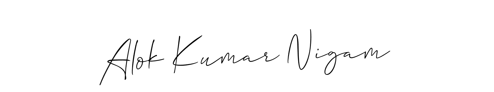 Make a short Alok Kumar Nigam signature style. Manage your documents anywhere anytime using Allison_Script. Create and add eSignatures, submit forms, share and send files easily. Alok Kumar Nigam signature style 2 images and pictures png