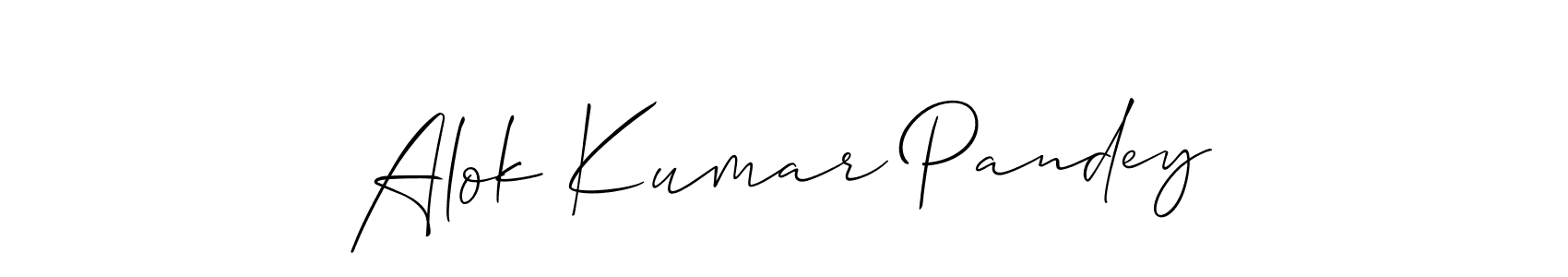 Alok Kumar Pandey stylish signature style. Best Handwritten Sign (Allison_Script) for my name. Handwritten Signature Collection Ideas for my name Alok Kumar Pandey. Alok Kumar Pandey signature style 2 images and pictures png