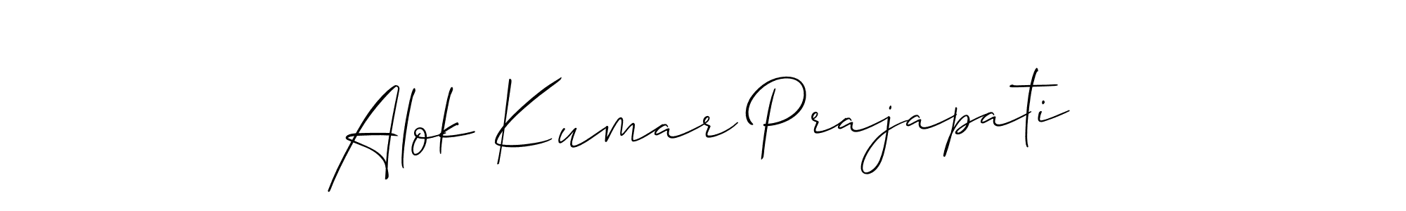 Also we have Alok Kumar Prajapati name is the best signature style. Create professional handwritten signature collection using Allison_Script autograph style. Alok Kumar Prajapati signature style 2 images and pictures png