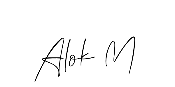 Make a beautiful signature design for name Alok M. With this signature (Allison_Script) style, you can create a handwritten signature for free. Alok M signature style 2 images and pictures png
