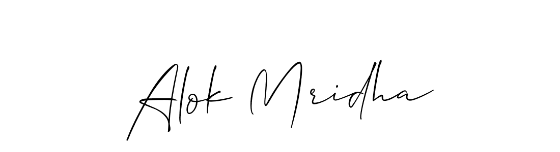 Allison_Script is a professional signature style that is perfect for those who want to add a touch of class to their signature. It is also a great choice for those who want to make their signature more unique. Get Alok Mridha name to fancy signature for free. Alok Mridha signature style 2 images and pictures png