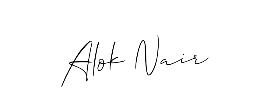 Use a signature maker to create a handwritten signature online. With this signature software, you can design (Allison_Script) your own signature for name Alok Nair. Alok Nair signature style 2 images and pictures png