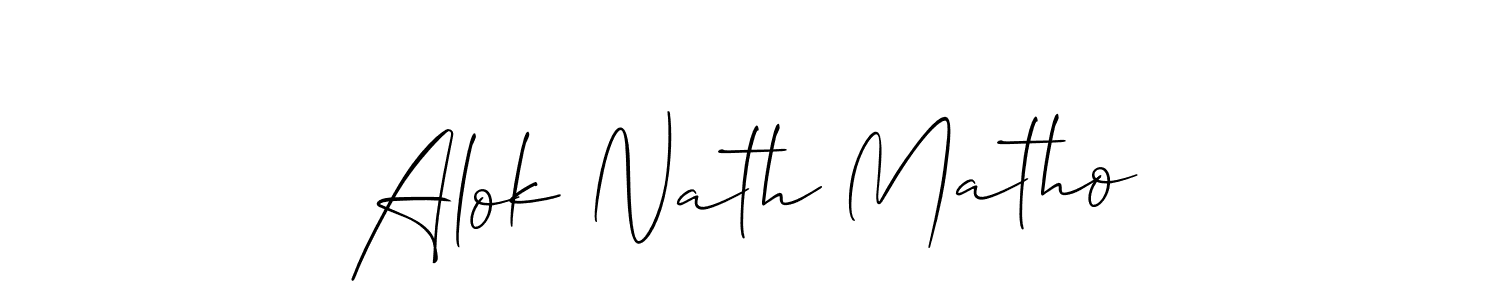 Make a beautiful signature design for name Alok Nath Matho. With this signature (Allison_Script) style, you can create a handwritten signature for free. Alok Nath Matho signature style 2 images and pictures png