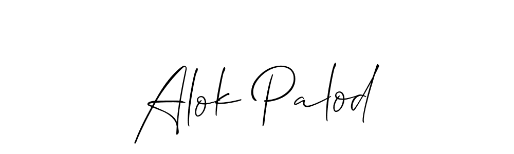 Create a beautiful signature design for name Alok Palod. With this signature (Allison_Script) fonts, you can make a handwritten signature for free. Alok Palod signature style 2 images and pictures png