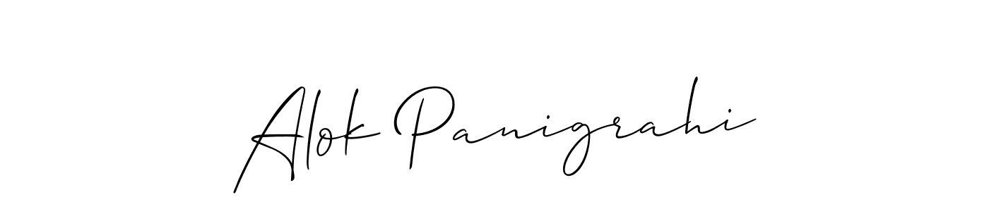 How to make Alok Panigrahi name signature. Use Allison_Script style for creating short signs online. This is the latest handwritten sign. Alok Panigrahi signature style 2 images and pictures png
