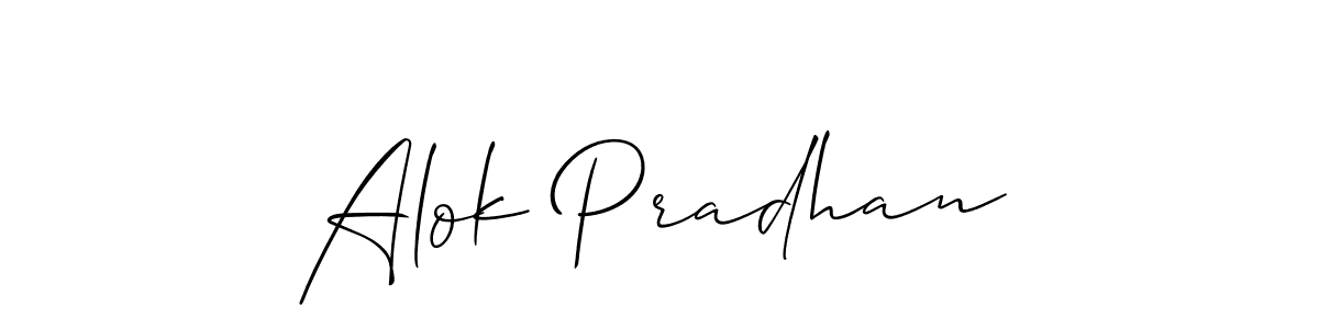 How to make Alok Pradhan name signature. Use Allison_Script style for creating short signs online. This is the latest handwritten sign. Alok Pradhan signature style 2 images and pictures png