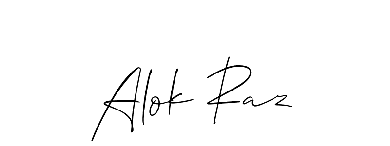 Design your own signature with our free online signature maker. With this signature software, you can create a handwritten (Allison_Script) signature for name Alok Raz. Alok Raz signature style 2 images and pictures png