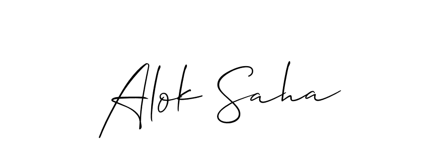 How to make Alok Saha name signature. Use Allison_Script style for creating short signs online. This is the latest handwritten sign. Alok Saha signature style 2 images and pictures png