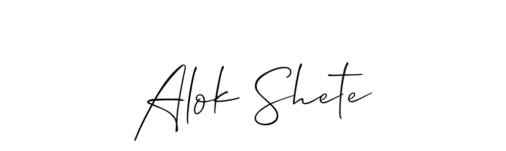 How to make Alok Shete signature? Allison_Script is a professional autograph style. Create handwritten signature for Alok Shete name. Alok Shete signature style 2 images and pictures png
