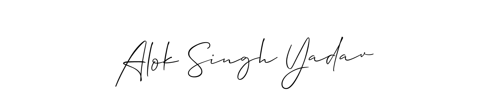 Use a signature maker to create a handwritten signature online. With this signature software, you can design (Allison_Script) your own signature for name Alok Singh Yadav. Alok Singh Yadav signature style 2 images and pictures png