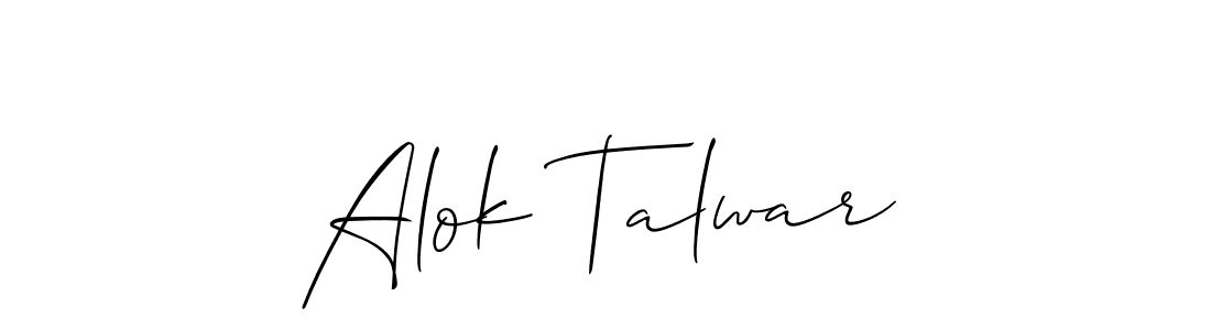 Create a beautiful signature design for name Alok Talwar. With this signature (Allison_Script) fonts, you can make a handwritten signature for free. Alok Talwar signature style 2 images and pictures png