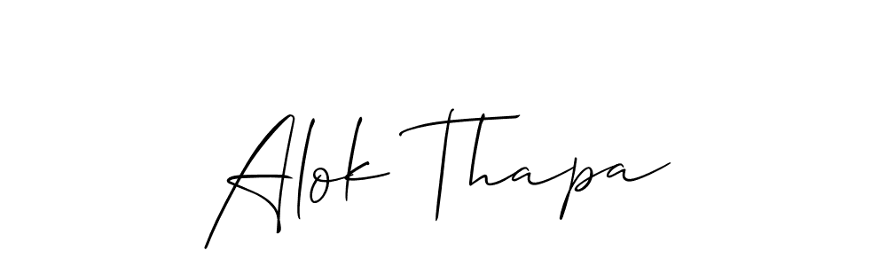 Use a signature maker to create a handwritten signature online. With this signature software, you can design (Allison_Script) your own signature for name Alok Thapa. Alok Thapa signature style 2 images and pictures png