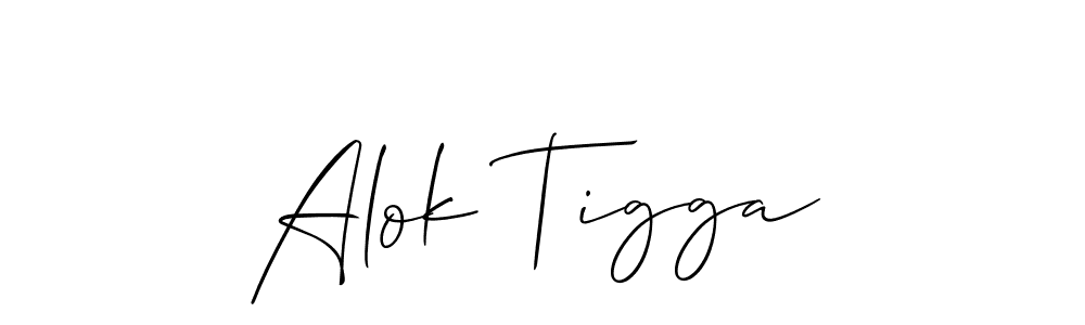 Similarly Allison_Script is the best handwritten signature design. Signature creator online .You can use it as an online autograph creator for name Alok Tigga. Alok Tigga signature style 2 images and pictures png