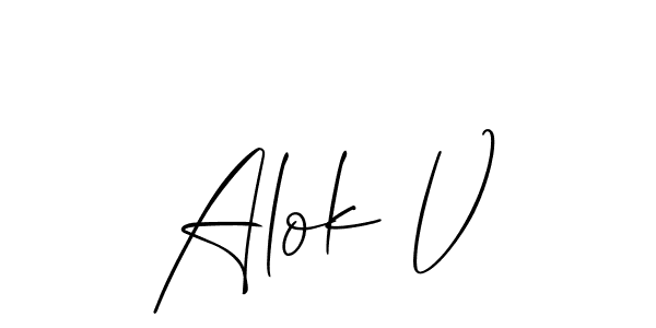 It looks lik you need a new signature style for name Alok V. Design unique handwritten (Allison_Script) signature with our free signature maker in just a few clicks. Alok V signature style 2 images and pictures png
