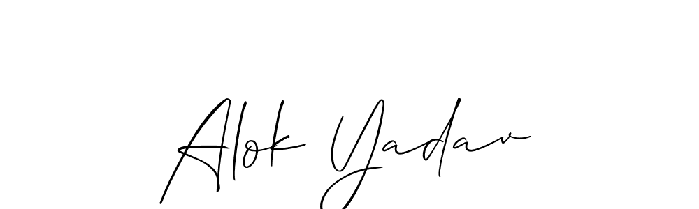 Make a beautiful signature design for name Alok Yadav. With this signature (Allison_Script) style, you can create a handwritten signature for free. Alok Yadav signature style 2 images and pictures png
