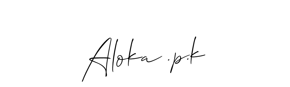 if you are searching for the best signature style for your name Aloka .p.k. so please give up your signature search. here we have designed multiple signature styles  using Allison_Script. Aloka .p.k signature style 2 images and pictures png