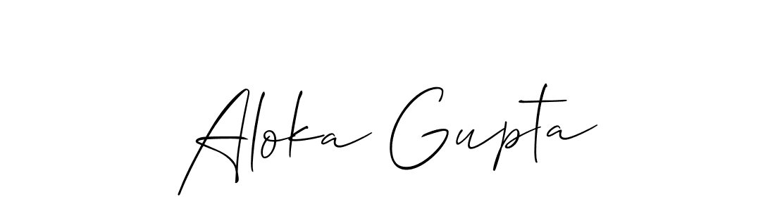Also we have Aloka Gupta name is the best signature style. Create professional handwritten signature collection using Allison_Script autograph style. Aloka Gupta signature style 2 images and pictures png