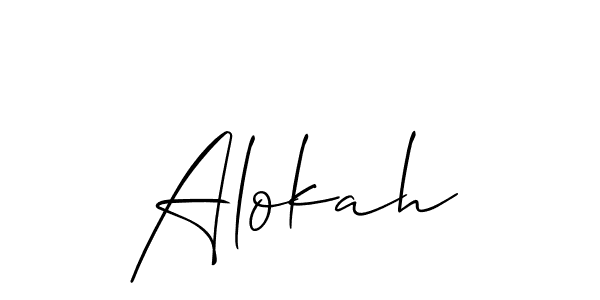 The best way (Allison_Script) to make a short signature is to pick only two or three words in your name. The name Alokah include a total of six letters. For converting this name. Alokah signature style 2 images and pictures png