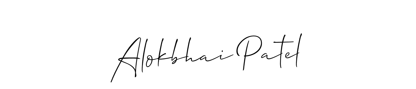 if you are searching for the best signature style for your name Alokbhai Patel. so please give up your signature search. here we have designed multiple signature styles  using Allison_Script. Alokbhai Patel signature style 2 images and pictures png