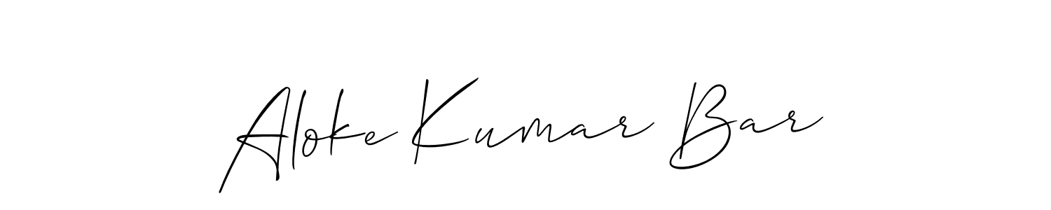 It looks lik you need a new signature style for name Aloke Kumar Bar. Design unique handwritten (Allison_Script) signature with our free signature maker in just a few clicks. Aloke Kumar Bar signature style 2 images and pictures png