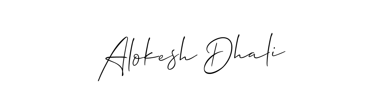 Use a signature maker to create a handwritten signature online. With this signature software, you can design (Allison_Script) your own signature for name Alokesh Dhali. Alokesh Dhali signature style 2 images and pictures png