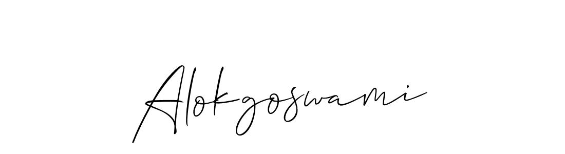 How to Draw Alokgoswami signature style? Allison_Script is a latest design signature styles for name Alokgoswami. Alokgoswami signature style 2 images and pictures png