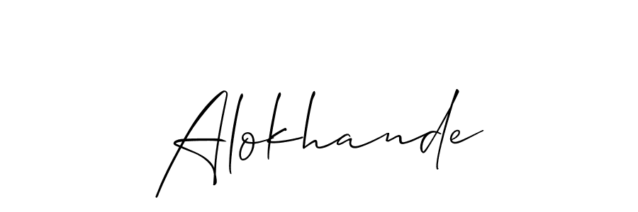 Design your own signature with our free online signature maker. With this signature software, you can create a handwritten (Allison_Script) signature for name Alokhande. Alokhande signature style 2 images and pictures png