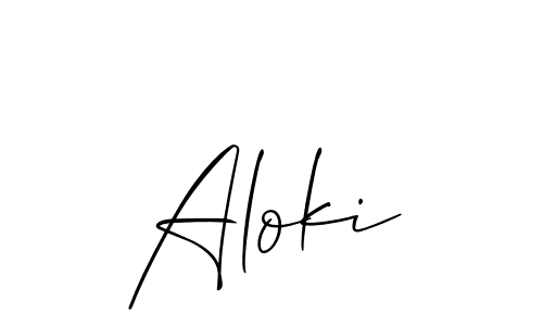 Create a beautiful signature design for name Aloki. With this signature (Allison_Script) fonts, you can make a handwritten signature for free. Aloki signature style 2 images and pictures png