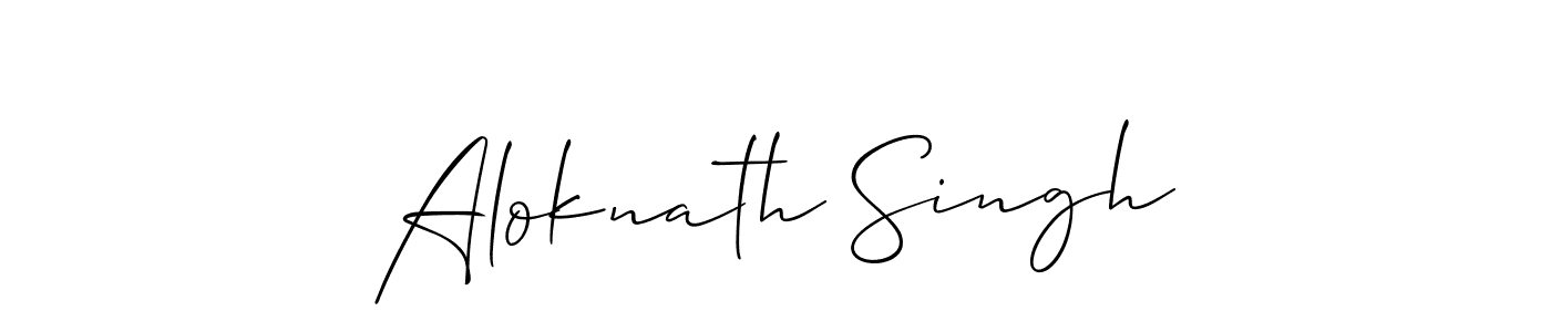 How to make Aloknath Singh name signature. Use Allison_Script style for creating short signs online. This is the latest handwritten sign. Aloknath Singh signature style 2 images and pictures png