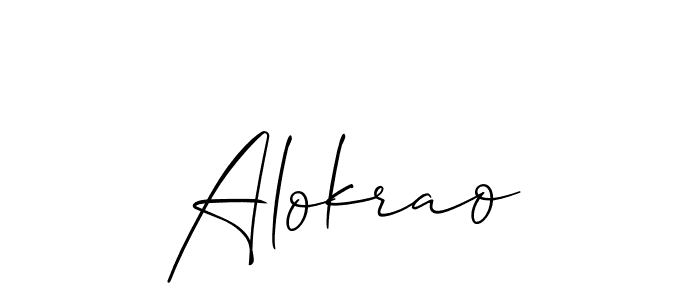 Use a signature maker to create a handwritten signature online. With this signature software, you can design (Allison_Script) your own signature for name Alokrao. Alokrao signature style 2 images and pictures png