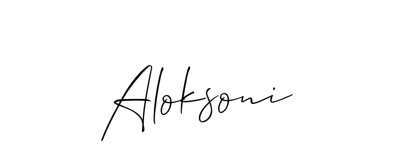 Create a beautiful signature design for name Aloksoni. With this signature (Allison_Script) fonts, you can make a handwritten signature for free. Aloksoni signature style 2 images and pictures png