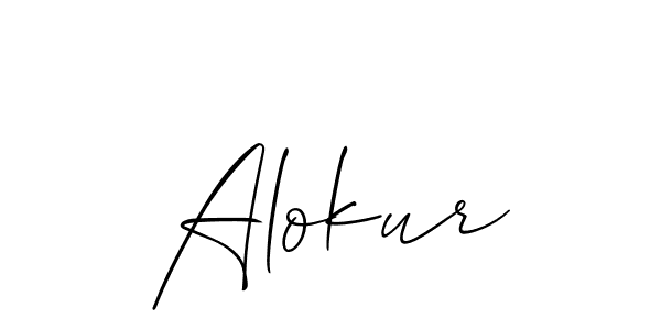 Use a signature maker to create a handwritten signature online. With this signature software, you can design (Allison_Script) your own signature for name Alokur. Alokur signature style 2 images and pictures png