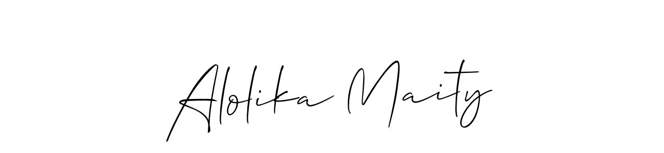 Create a beautiful signature design for name Alolika Maity. With this signature (Allison_Script) fonts, you can make a handwritten signature for free. Alolika Maity signature style 2 images and pictures png