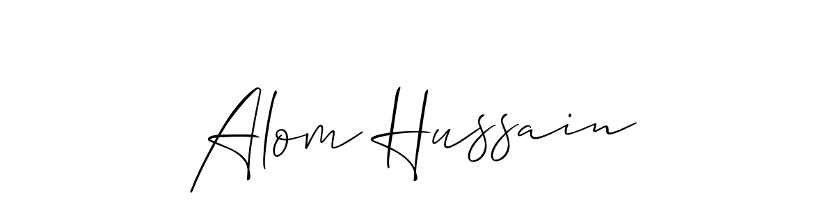 if you are searching for the best signature style for your name Alom Hussain. so please give up your signature search. here we have designed multiple signature styles  using Allison_Script. Alom Hussain signature style 2 images and pictures png