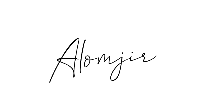 The best way (Allison_Script) to make a short signature is to pick only two or three words in your name. The name Alomjir include a total of six letters. For converting this name. Alomjir signature style 2 images and pictures png