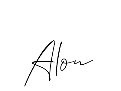 The best way (Allison_Script) to make a short signature is to pick only two or three words in your name. The name Alon include a total of six letters. For converting this name. Alon signature style 2 images and pictures png