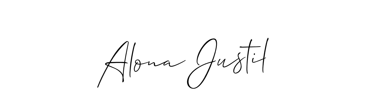 Also we have Alona Justil name is the best signature style. Create professional handwritten signature collection using Allison_Script autograph style. Alona Justil signature style 2 images and pictures png