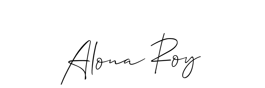 You should practise on your own different ways (Allison_Script) to write your name (Alona Roy) in signature. don't let someone else do it for you. Alona Roy signature style 2 images and pictures png