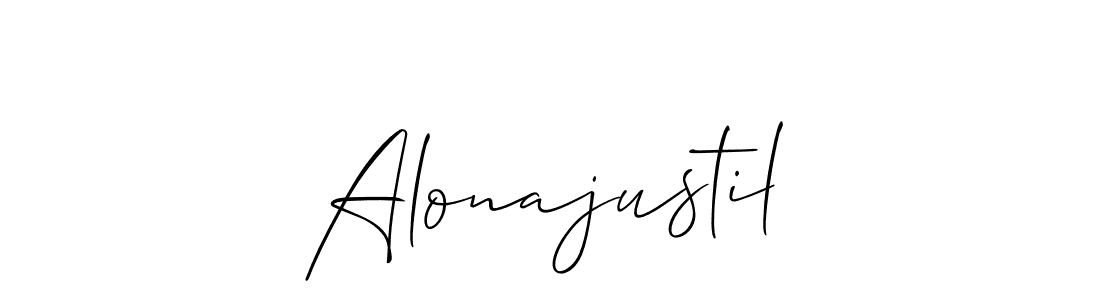 Design your own signature with our free online signature maker. With this signature software, you can create a handwritten (Allison_Script) signature for name Alonajustil. Alonajustil signature style 2 images and pictures png