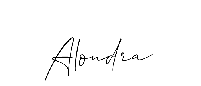 Make a beautiful signature design for name Alondra. With this signature (Allison_Script) style, you can create a handwritten signature for free. Alondra signature style 2 images and pictures png