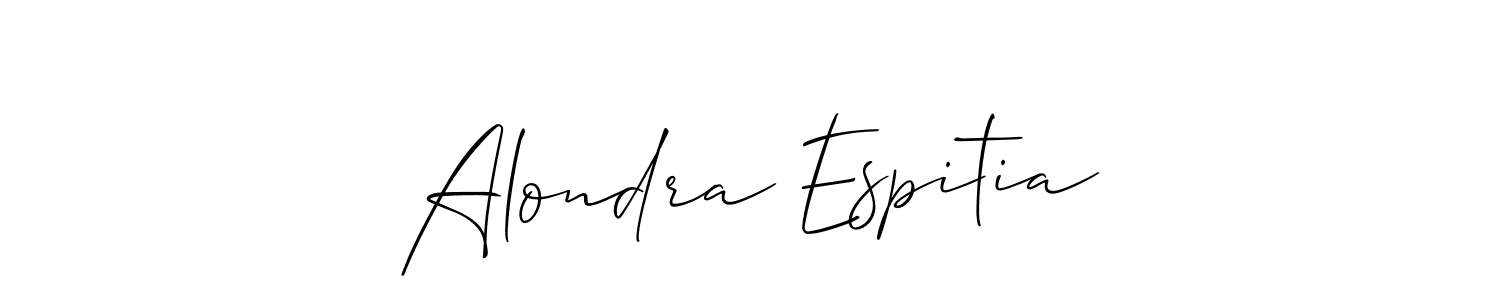 Make a short Alondra Espitia signature style. Manage your documents anywhere anytime using Allison_Script. Create and add eSignatures, submit forms, share and send files easily. Alondra Espitia signature style 2 images and pictures png
