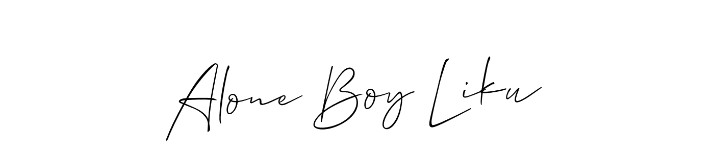 Make a short Alone Boy Liku signature style. Manage your documents anywhere anytime using Allison_Script. Create and add eSignatures, submit forms, share and send files easily. Alone Boy Liku signature style 2 images and pictures png