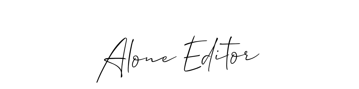 Use a signature maker to create a handwritten signature online. With this signature software, you can design (Allison_Script) your own signature for name Alone Editor. Alone Editor signature style 2 images and pictures png