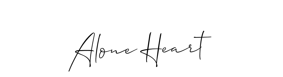 Design your own signature with our free online signature maker. With this signature software, you can create a handwritten (Allison_Script) signature for name Alone Heart. Alone Heart signature style 2 images and pictures png