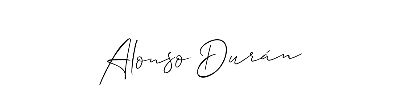 Create a beautiful signature design for name Alonso Durán. With this signature (Allison_Script) fonts, you can make a handwritten signature for free. Alonso Durán signature style 2 images and pictures png