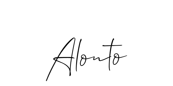Use a signature maker to create a handwritten signature online. With this signature software, you can design (Allison_Script) your own signature for name Alonto. Alonto signature style 2 images and pictures png
