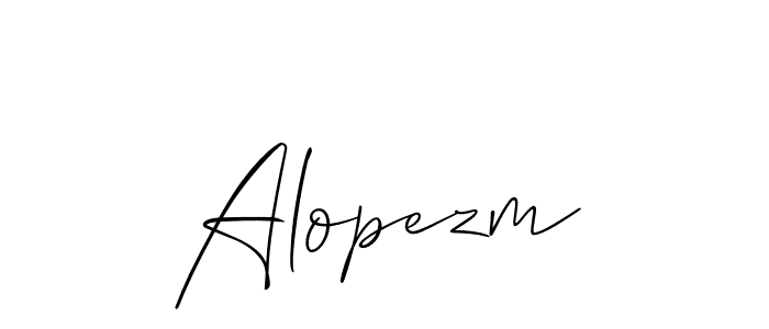 You should practise on your own different ways (Allison_Script) to write your name (Alopezm) in signature. don't let someone else do it for you. Alopezm signature style 2 images and pictures png