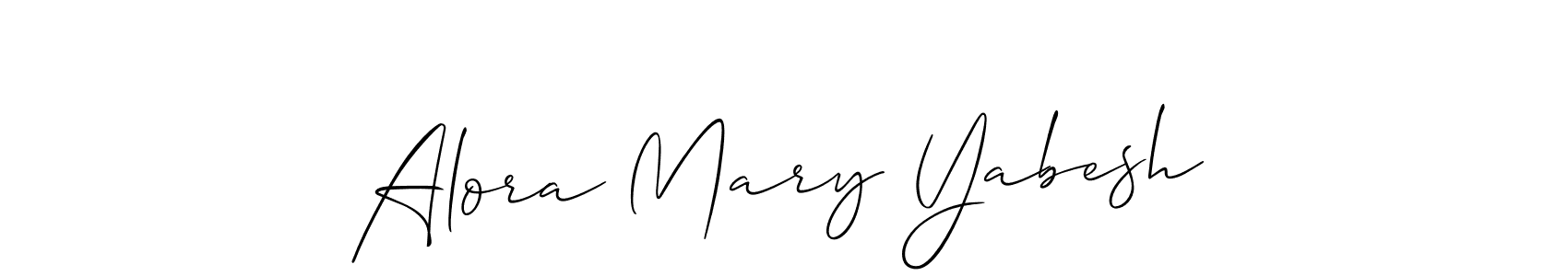 How to make Alora Mary Yabesh signature? Allison_Script is a professional autograph style. Create handwritten signature for Alora Mary Yabesh name. Alora Mary Yabesh signature style 2 images and pictures png