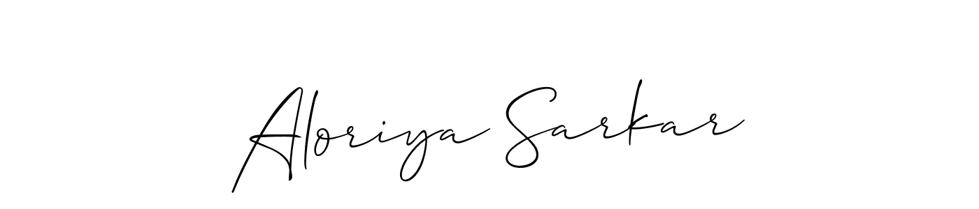 Similarly Allison_Script is the best handwritten signature design. Signature creator online .You can use it as an online autograph creator for name Aloriya Sarkar. Aloriya Sarkar signature style 2 images and pictures png